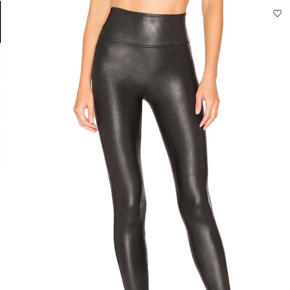 SPANX Faux Metallic Leather Leggings - Picture 3 of 8